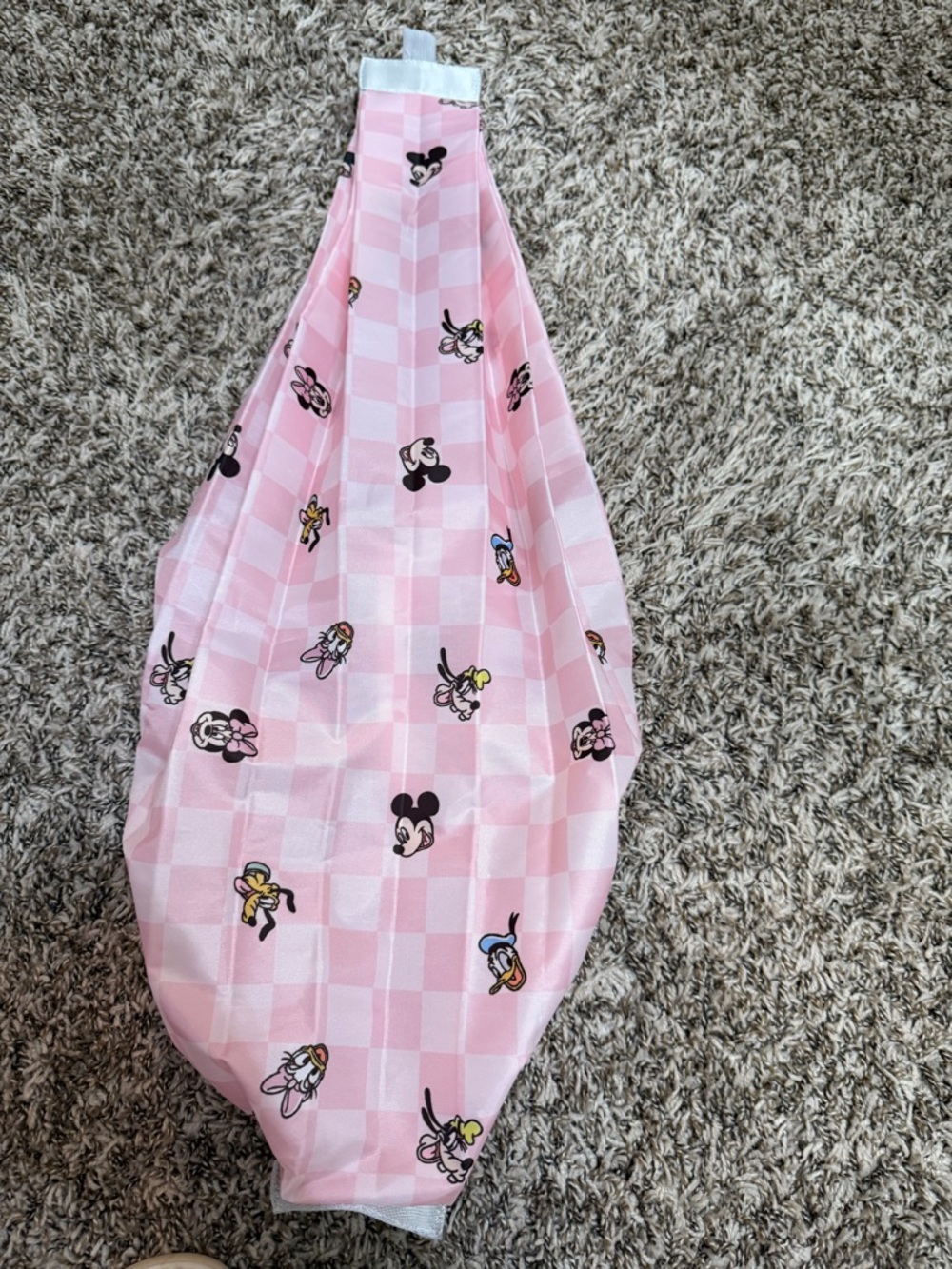 Disney Pink Checkered Sling bag with Classic Character Prints
